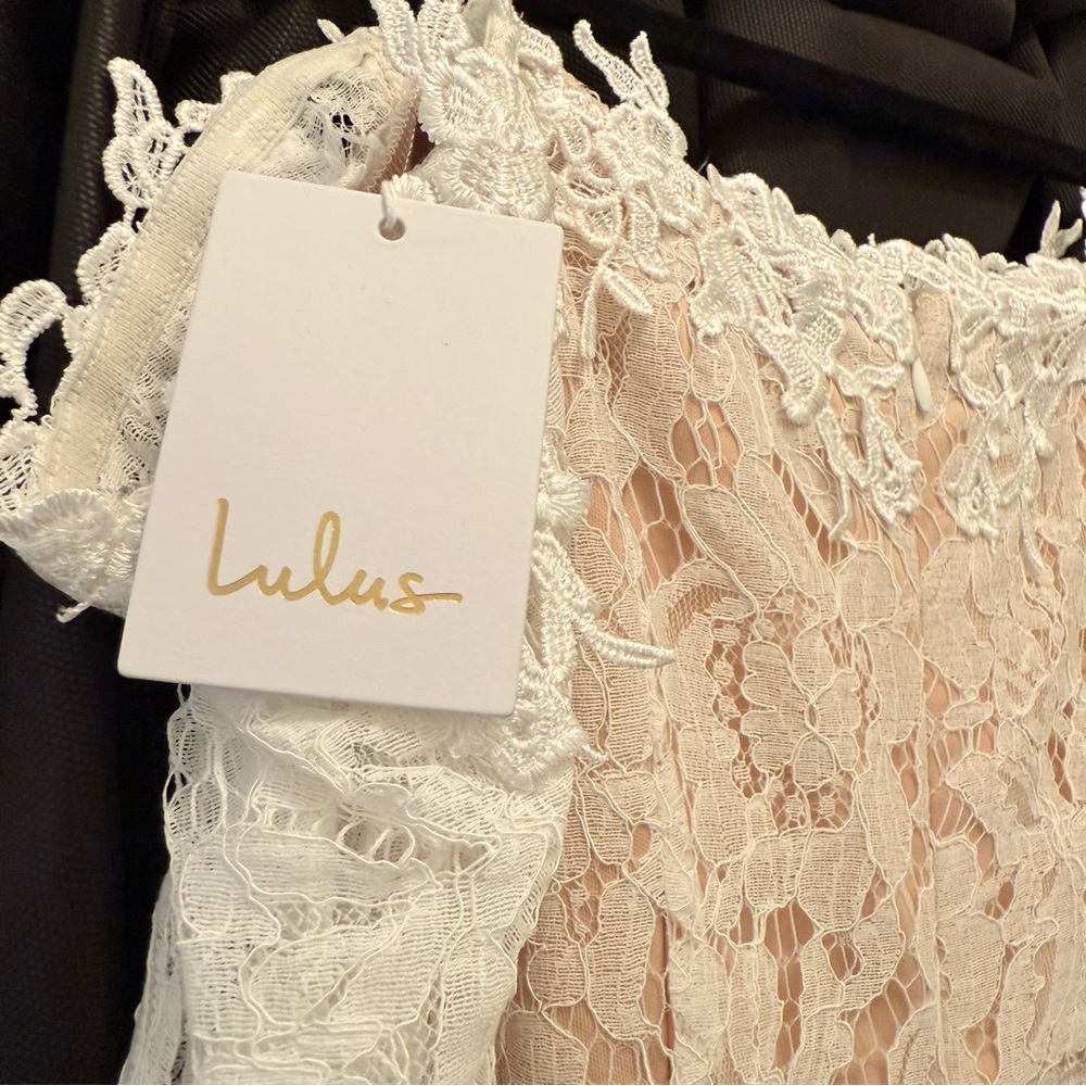 Lulu's Romance Dreamer White Lace Off-the-Shoulder Maxi Dress - Picture 6 of 10